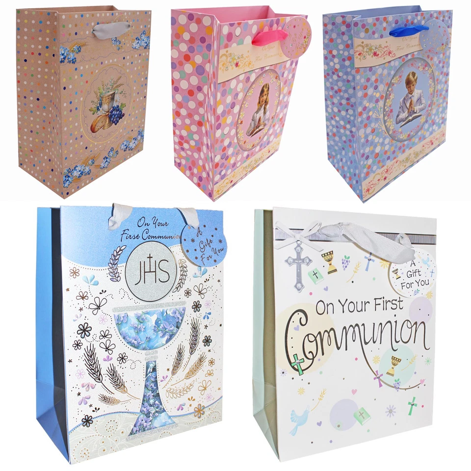 Holy Communion Gift Bag 23cm x 18cm  Religious - Choose Design - Imagem 1 de 1