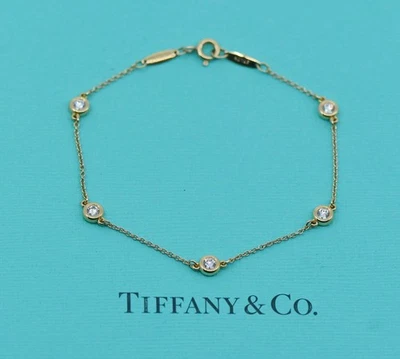 蒂芙尼 Elsa Peretti 钻石按码 18K 玫瑰金手链 — 第 1/4 张图片