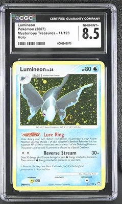 CGC 8.5 Lumineon 2007 Mysterious Treasures 11/123 Holo SWIRL Pokemon Card - Image 1 of 2