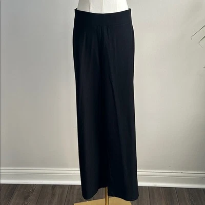 Eileen Fisher Women's Black Pull On Minimalist Stretchy Casual Dress Pants MP - Image 1 of 4