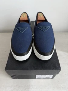 Prada Men’s Re-Nylon Slip On Sneakers Ultramarine Size 11 - Picture 1 of 7