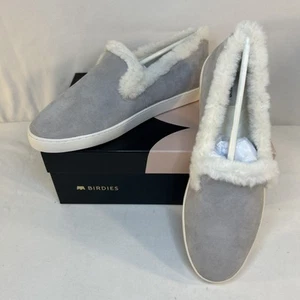 Birdies Shoes Women's 7.5 The Swift Dove Gray Faux Fur Slip On Suede - Picture 1 of 12