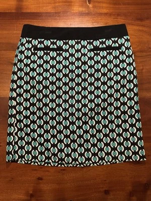 Worthington Mujer Verde Negro Geométrico Lápiz Recto Carrera Falda Talla 4 Foto 1 de 4