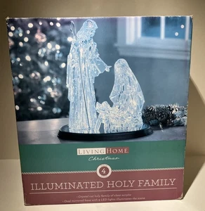 Belén acrílico LIVING HOME NAVIDAD ILUMINADO SAGRADA FAMILIA 4 piezas con caja - Imagen 1 de 5