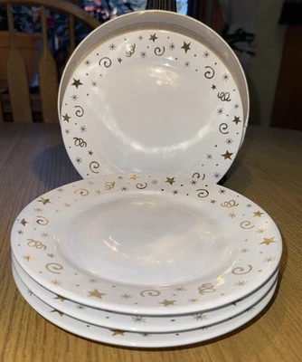 Pampered Chef  8" Dessert Plates Set of 4 Celebration Pattern From 1996 Retired - Image 1 of 4