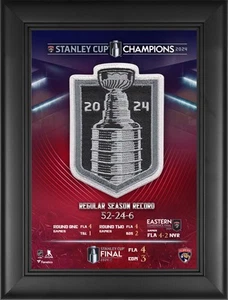 Florida Panthers 2024 Stanley Cup Champ Framed 5" x 7" Collage wJersey Patch - Picture 1 of 1