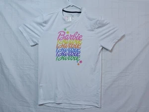 Members Mark Women's Zip media Pocket Short Sleeve Small Tee White Barbie Logo - Picture 1 of 9