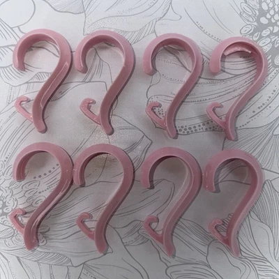 Ganchos de cortina de chuveiro vintage rosa retrô 8 peças - Imagem 1 de 3