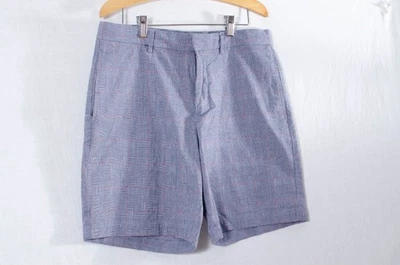 Мужские шорты Banana Republic Aiden Club Chino для взрослых 32 синие клетчатые эластичные - Изображение 1 из 4