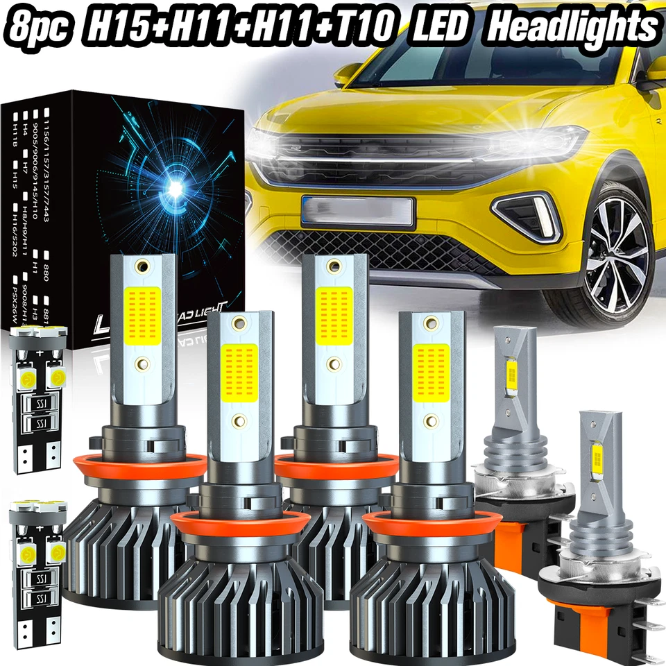 For RANGER 2016+ UPGRADE H15 H11 T10 CANBUS LED HEADLIGHT DRL FOG BULBS KIT - Image 1 of 4