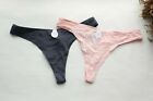 2 Pack Women Sexy Thongs Smooth Solid Underwear High Cut G-String Knickers S-M