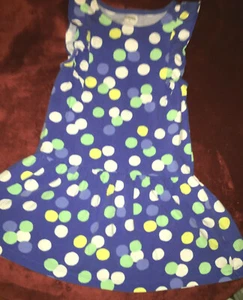 ^GYMBOREE  SIZE M   DRESS  BLUE with POKA DOTS  SLEEVELESS SHIFT   PRE-OWNED - Picture 1 of 7