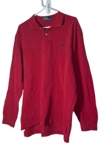 Polo de Colección de Ralph Lauren Para Hombres Manga Larga Polo Talla XL Rojo  - Imagen 1 de 5