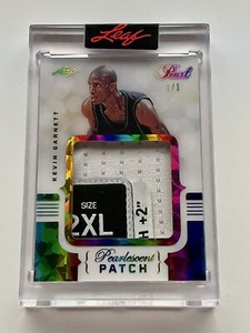 2021-22 LEAF PEARL KEVIN GARNETT PEARLESCENT PATCH Laundry Tag GAME WORN # 1/1