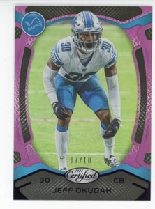 2021 Panini Certified Jeff Okudah Mirror Purple #ed 07/10 SP Detroit Lions #69 - Bild 1 von 2