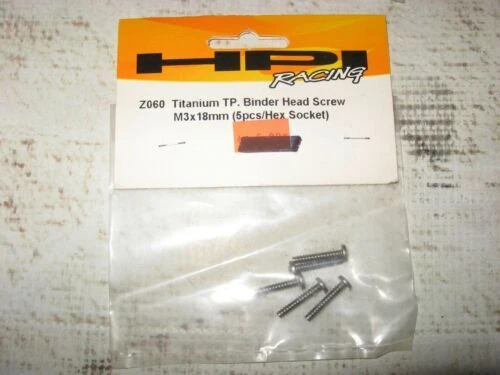 HPI # Z060 M3 x 18 mm TP Binder Head Screws Titanium Gray (5)   MIB - Image 1 of 1