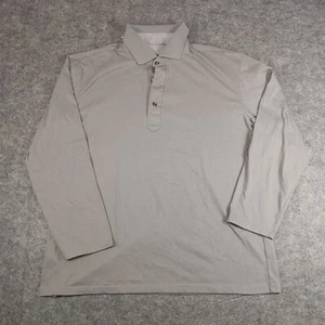 Lufthasa Van Laack Men's Henly Polo Shirt Collar Gray Long Sleeves Size L - Picture 1 of 8
