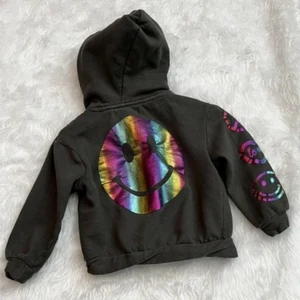 Limited Too Sweat Jacket & Gray Love/Peace/Rainbow Cross Back T-Shirt Girls' 4T - Picture 1 of 11