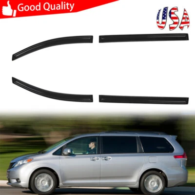 4Pcs Smoke Window Visors Sun Rain Guards Deflectors For Toyota Sienna 2011-2020 Foto 1 de 4