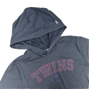 Minnesota Twins MLB New Era Short Sleeve Hooded Pullover Men L Gray Logos - Picture 1 of 12