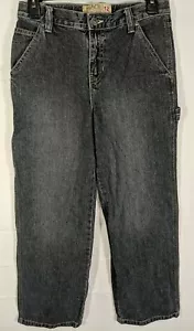 PLACE Boys Dark Wash Adjustable Waist Reg Fit Straight Leg Carpenter Jeans sz 12 - Picture 1 of 11