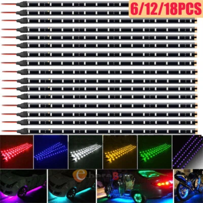 18X Waterproof 12''/15 DC 12V Motor LED Strip Underbody Light For Car Motorcycle - Image 1 of 4