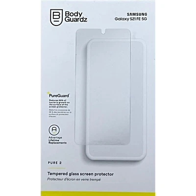 BodyGuardz Pure2 Tempered Glass Screen Protector for Samsung Galaxy S21 FE 5G - Image 1 of 2