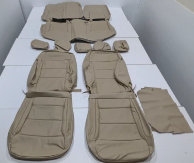 Fundas de asiento de cuero beige A146 para Volkswagen Jetta S SE sedán 2011-2018 Foto 1 de 4