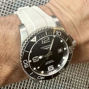 21 mm WEISS Kautschuk vulkanisiertes Kautschukarmband LONGINES HydroConquest Uhr - Bild 1 von 12