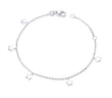 925 Sterling Silver STAR Charm Adjustable Bracelet - Ladies or Girl's