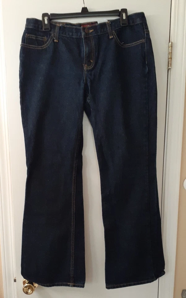 Jordache Womens Jeans Lo-Rise Dark Wash Blue Size 13/14 - Image 1 of 4