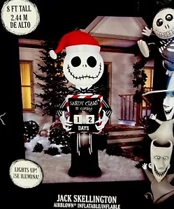 8 Fuß Jack Skellington Countdown bis Weihnachten Garten aufblasbare Dekoration Albtraum - Bild 1 von 4