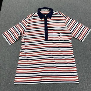Vintage Maus & Hoffman Men’s Large Polo Shirt Short Sleeve Striped Italy Made - Picture 1 of 7