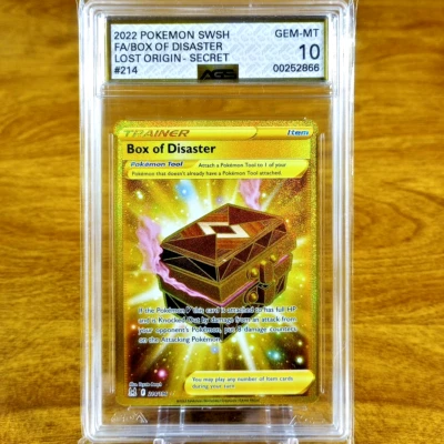 Pokemon SWSH Lost Origin Secret Item Box of Disaster 214/196 AGS Gem-MT 10 2022 - Image 1 of 3