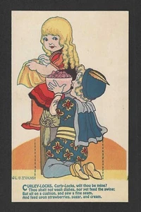 1930's Nash Baking Butter Nut Bread Trade Card - Kiddie Cut-Outs - Curley Locks - Picture 1 of 2