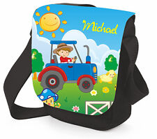 Schultertasche für Kinder Brotdose Umhängetasche Kindergartentasche Traktor