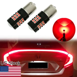 For Honda Civic Coupe 16-20 Red LED 1156 Strobe Flashing Brake Tail Light Bulbs - Picture 1 of 10