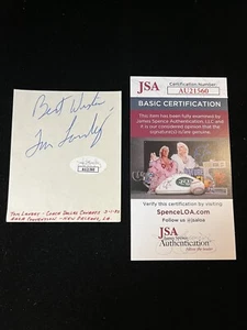 Tom Landry Cut Auto Signed Paper JSA Autograph Dallas Cowboys Coach HOF D:2000 - Picture 1 of 4