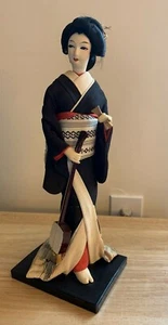 Large Vintage Japanese Cloth Geisha Doll 16" Tall  w/ Shamisen instrument  - Picture 1 of 12