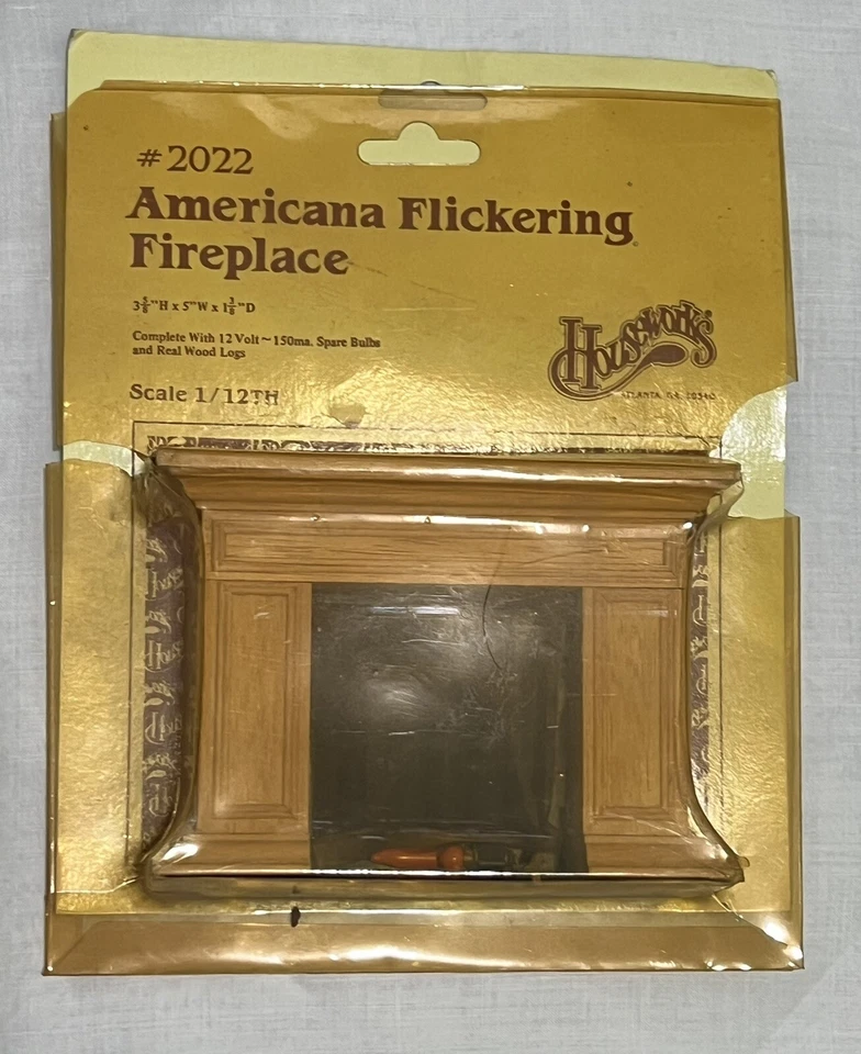 Dollhouse Furniture Accessories Houseworks Americana Flickering Fireplace Hw2022