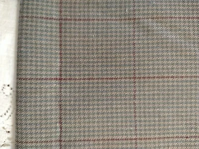Tan/Brown Light-weight Wool Fabric BTHY 18" L x 60" Wide Houndstooth Plaid - Image 1 of 4