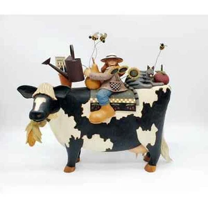 Williraye Studio 2004 County Fair Or Bust Large Figurine LE 5000 Girl Cat Cow - Picture 1 of 5