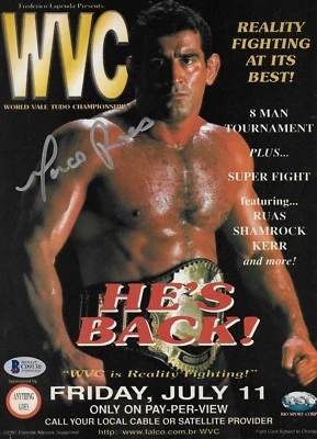 Marco Ruas Signed Magazine Page 1997 WVC Vale Tudo Poster BAS Beckett COA UFC 7 - Image 1 of 4