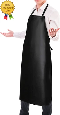 Waterproof Rubber Vinyl Apron 40 Inch Heavy Duty Chemical Work Apron Durable - Image 1 of 4