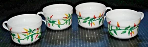 Richard Ginori Red Chili peppers plant motif Mugs Made in Italy Four (4) - Picture 1 of 4