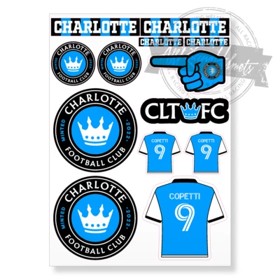Charlotte FC MLS Soccer Football A4 Printed Vinyl Decal Sticker High Quality Kit - Image 1 of 4