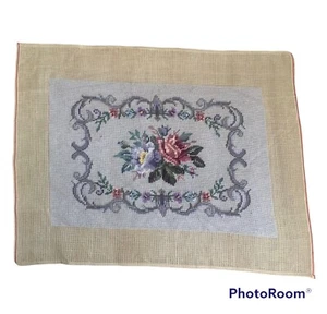 Needlepoint - Tela Quadrata Completata - Design Bouquet Rosa 58x44cm-028 - Foto 1 di 8
