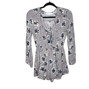 ASTR the Label Womens Romper Purple Size Small Floral Print Lined Long Sleeve - Picture 1 of 7
