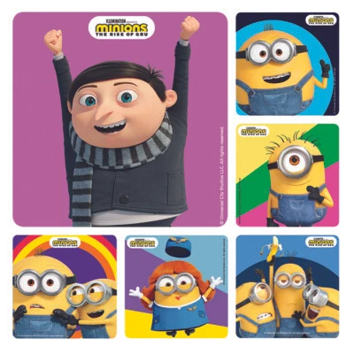 Minions Stickers x 6  Birthday Party Supplies Favours Loot Rise of Gru - Minion - Image 1 of 4