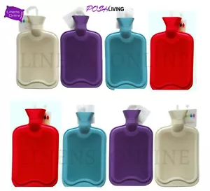 0.5 L / 1L Litre Hot Water Bottle Natural Rubber Winter Warmer Cold Warm Nights - Picture 1 of 19